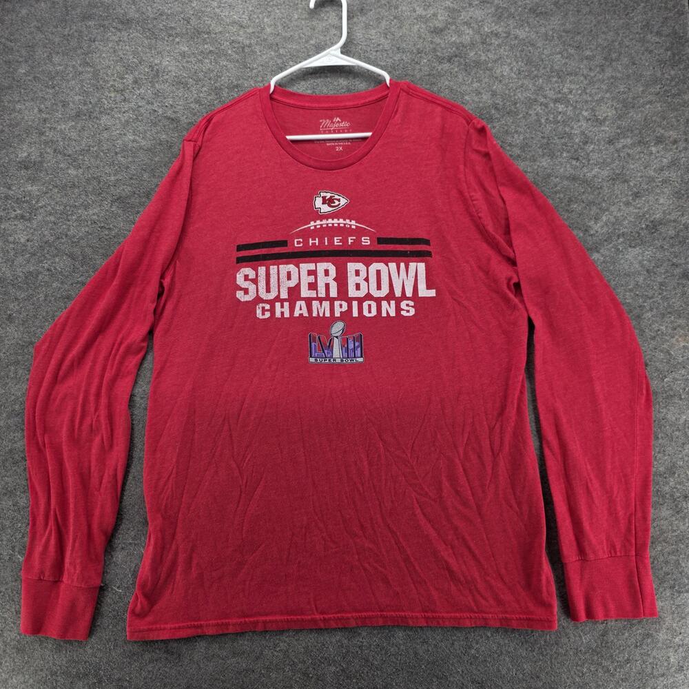 Kansas City Chiefs Shirt Mens 2XL Red NFL Football Super Bowl Majestic Threads